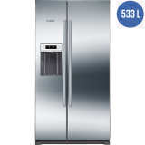 Tủ Lạnh Side By Side Bosch KAD90VI20 Có Thể Lấy Nước Lạnh Đá Viên Bên Ngoài Cửa Tủ Chỉ Với Phím Bấm Đơn Giản